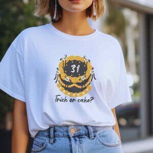 Coquette Halloween Graphic Tee Retro Style Cake Spooky Season Kitsch T-Shirt